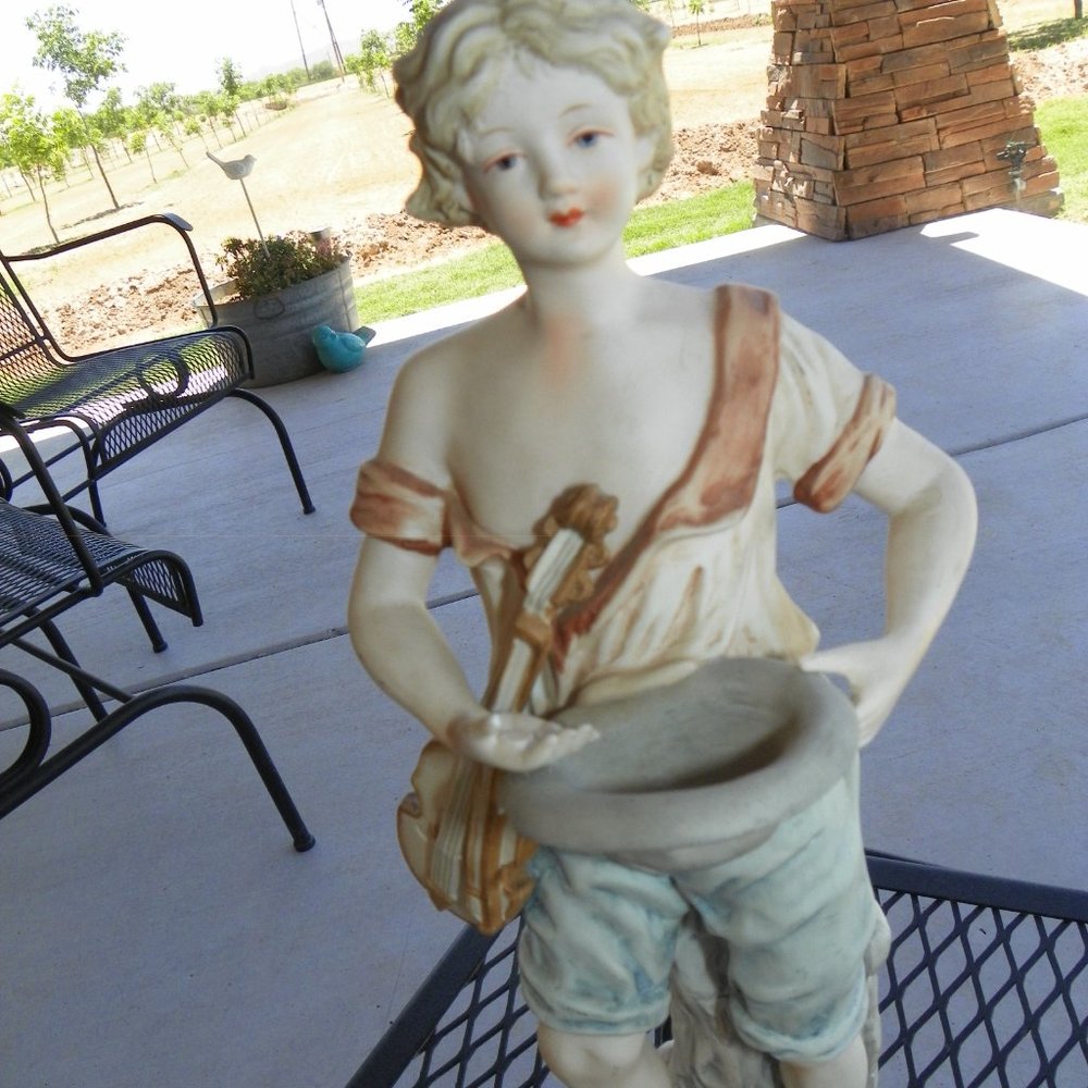 Tall Vintage Figurine Candrea Porcelain Set Man Women - Picture 12 of 16